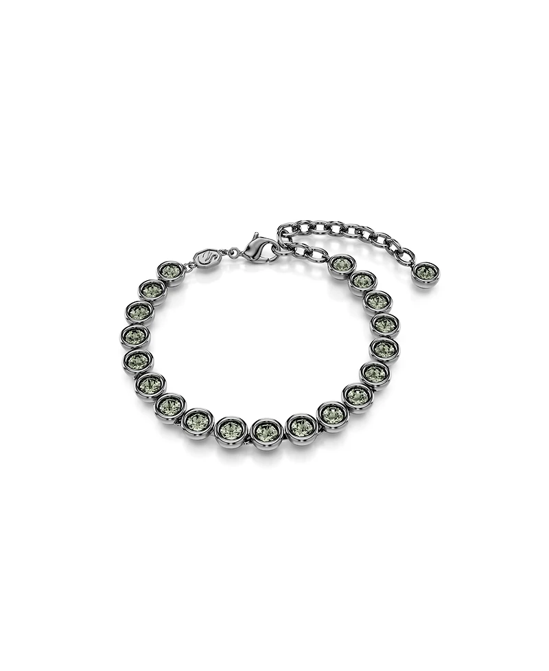 Swarovski Round Cut, Black, Ruthenium Plated Imber Tennis Bracelet