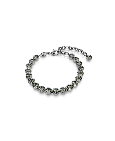 Swarovski Round Cut, Black, Ruthenium Plated Imber Tennis Bracelet