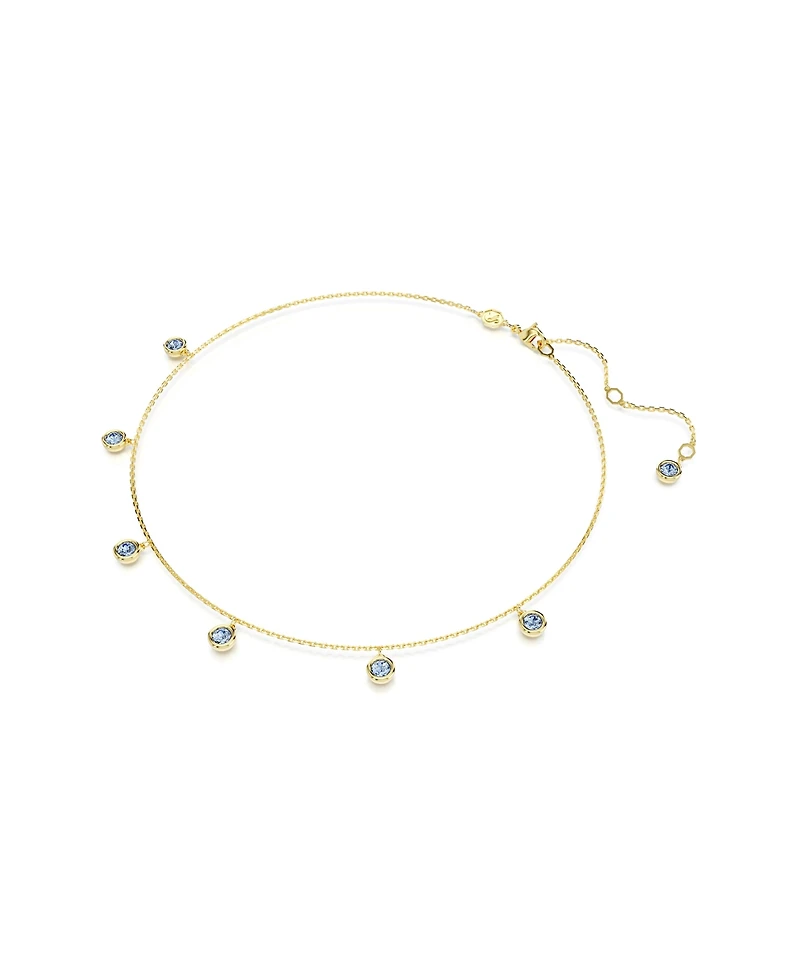 Swarovski Round Cut, Light Blue, Gold-Tone Imber Necklace