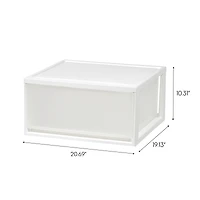 Iris Usa 2 Pack 47 Qt. Extra-Large Stackable Storage Drawer Plastic Drawer Organizer with Clear Doors, for Pantry Bedroom Closet Kitchen Under-Sink Ho