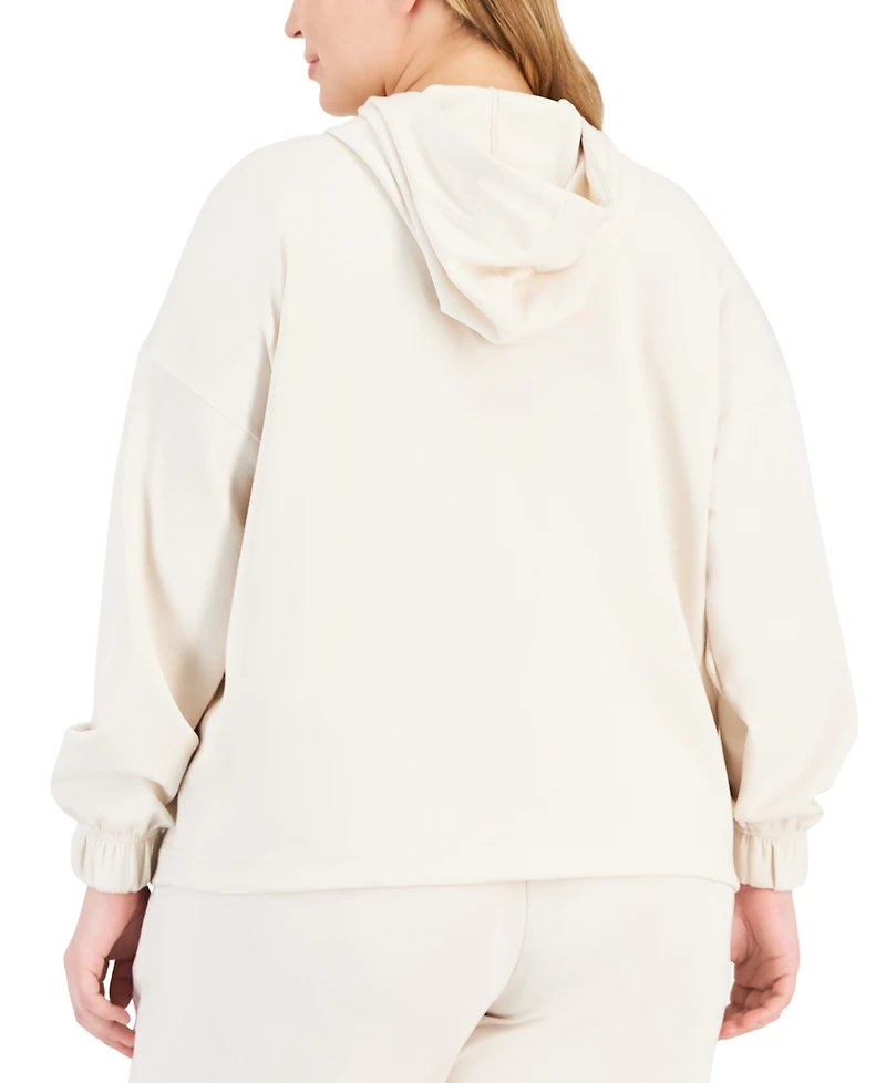 Id Ideology Plus Quarter Zip Hooded Sweatshirt, Created for Macy's