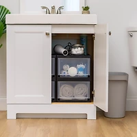 Iris Usa 14.5 Qt. Medium Plastic Stacking Drawer, Stackable Storage Organizer Unit with Sliding Drawer for Bedroom Kitchen Under Sink Pantry Craft Roo