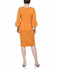 Ny Collection Women's 3/4 Length Imitation Pearl Detail Dress