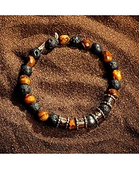 Men's Streak of Luck - Tiger's Eye Lava Bracelet