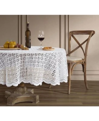Hlc.Me Alona Lace Fabric Tablecloth Lace Fabric Table Cloth For Rectangle Round Tables Wrinkle Resistant Patterned Scalloped
