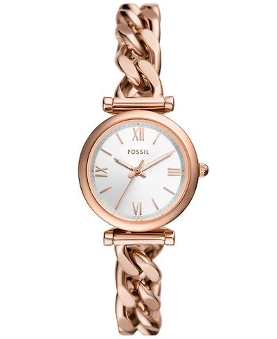 Fossil Women's Carlie Three-Hand Gold-Tone Stainless Steel Watch 28mm