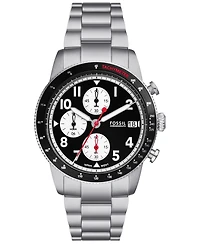 Fossil Men's Sport Tourer Chronograph Silver-Tone Stainless Steel Watch 42mm
