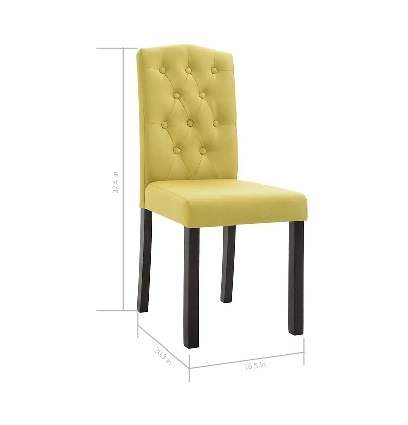 vidaXL Dining Chairs 4 pcs Green Fabric