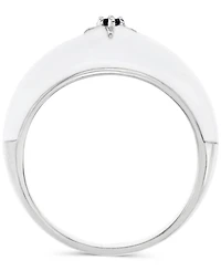 Lab-Grown White Sapphire (1/20 ct. tw.) & Enamel Star Ring Sterling Silver (Also Black Spinel)