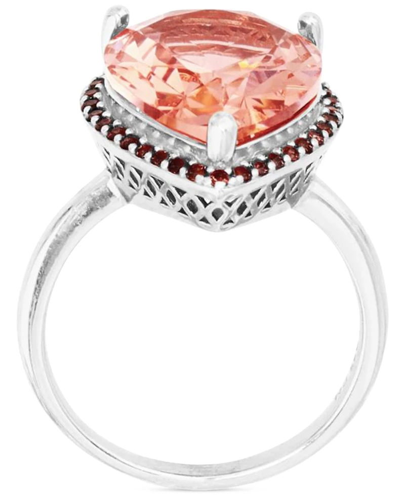 Simulated Morganite Nano (11 ct. t.w.) & Smoky Cubic Zirconia Statement Ring Sterling Silver