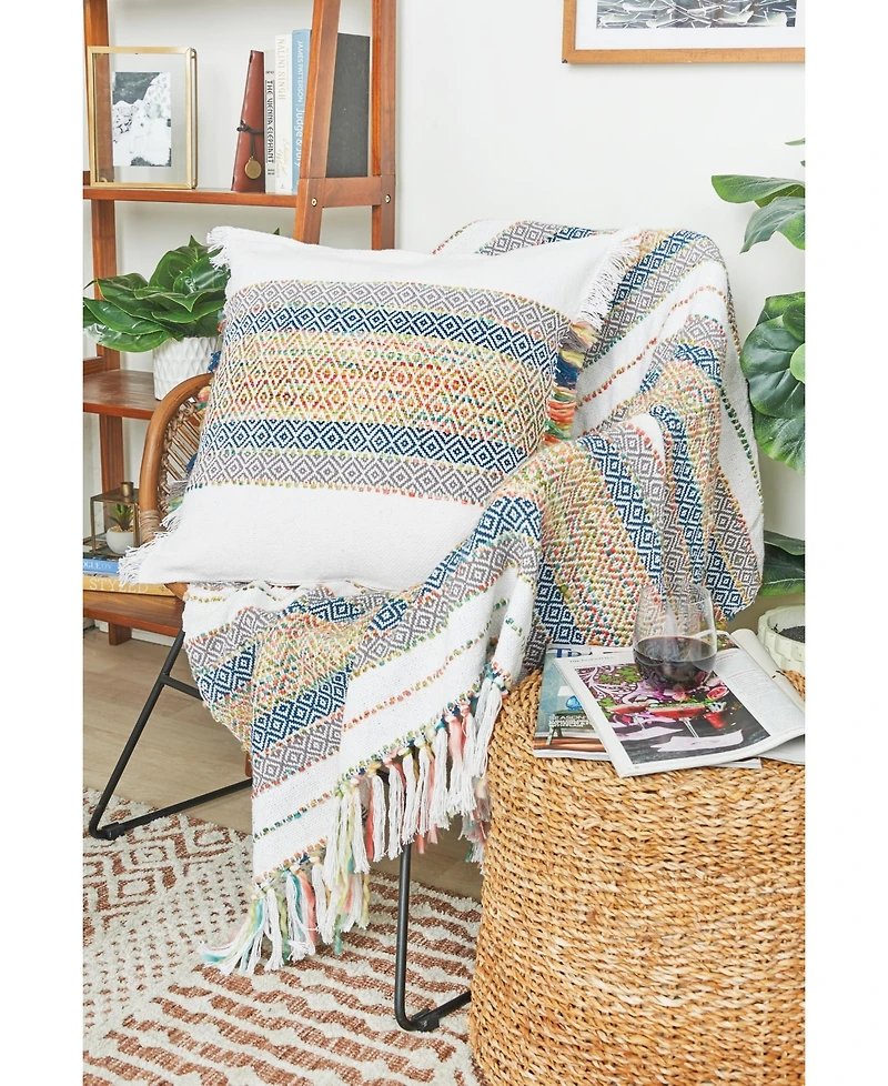 Ashley Woven Stripe Decorative Throw Pillow, 22" x 22"
