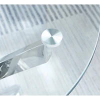 Streamdale Furniture Modern Round Tempered Glass Coffee Table With Chrome Legs