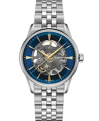 Certina Men's Swiss Automatic Ds-1 Skeleton Stainless Steel Bracelet Watch 40mm