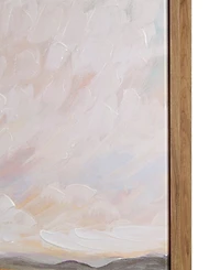Madison Park Peaceful River Hand Embellished Framed Canvas Abstract Landscape Wall Art