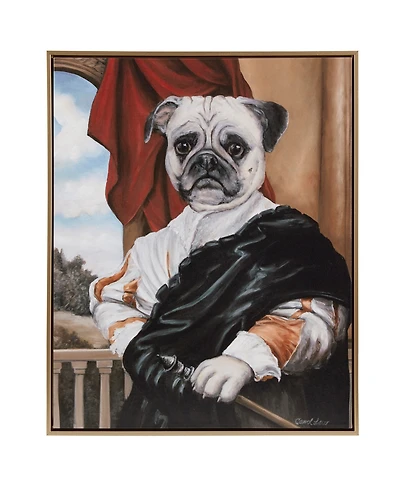 Madison Park Pet Portrait Captain's Guard Pug Framed Canvas Wall Art