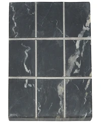 Rosemary Lane Marble Tic Tac Toe Game Set with Gold-Tone or Silver-Tone Inlay, 6" x 6" x 1"