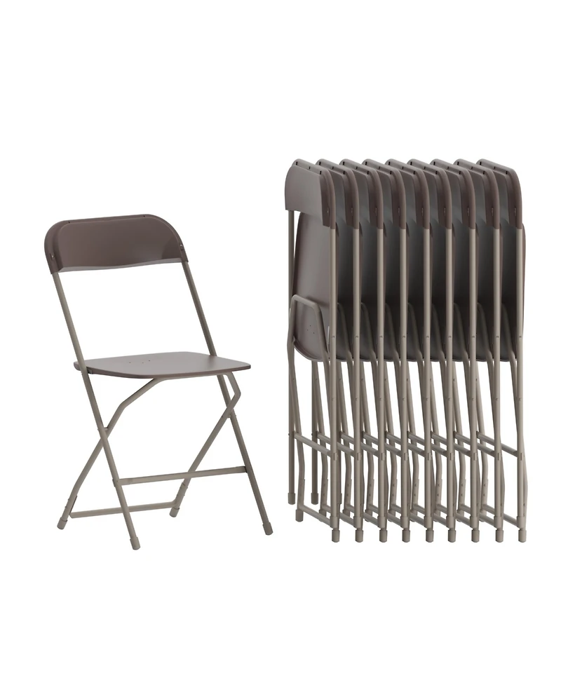 Set Of 10 Stackable Folding Plastic Chairs