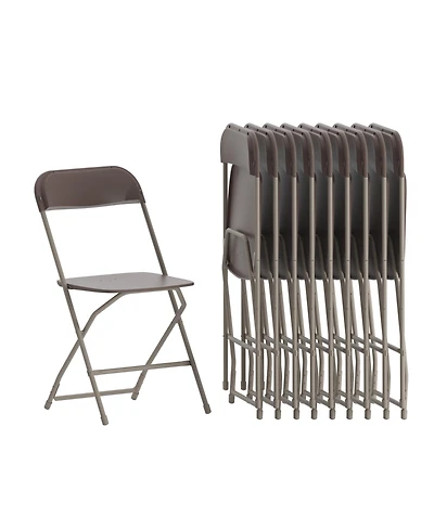 Set Of 10 Stackable Folding Plastic Chairs