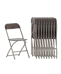 Set Of 10 Stackable Folding Plastic Chairs