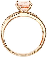 Simulated Morganite Nano (1-5/8 ct. t.w.) & Smoky Cubic Zirconia Pave Statement Ring 14k Rose Gold-Plated Sterling Silver