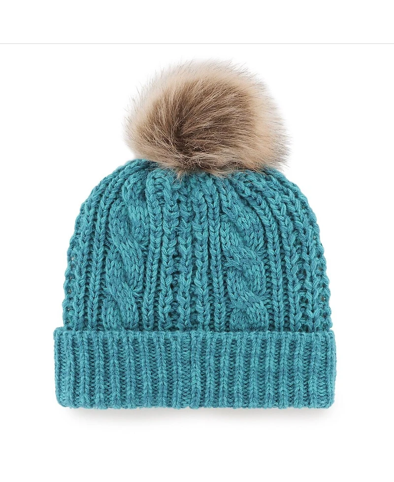 Women's '47 Brand Aqua Miami Dolphins Logo Meeko Cuffed Knit Hat with Pom