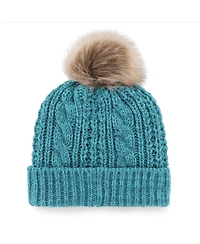 Women's '47 Brand Aqua Miami Dolphins Logo Meeko Cuffed Knit Hat with Pom
