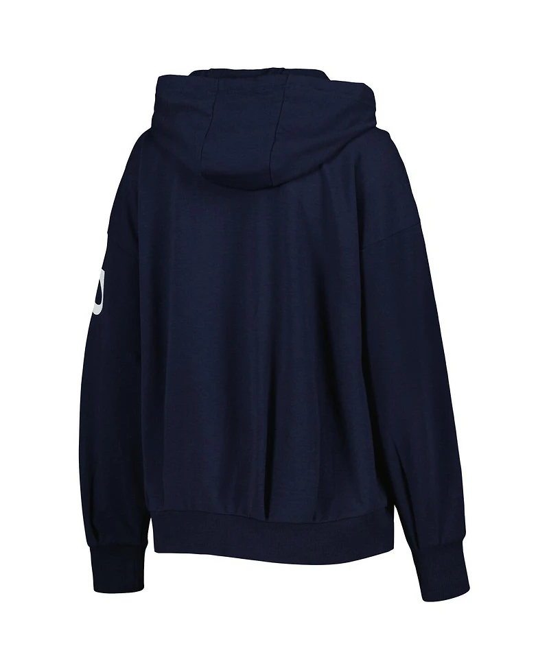 Women's Msx by Michael Strahan Navy Chicago Bears Emerson Lightweight Full-Zip Hoodie