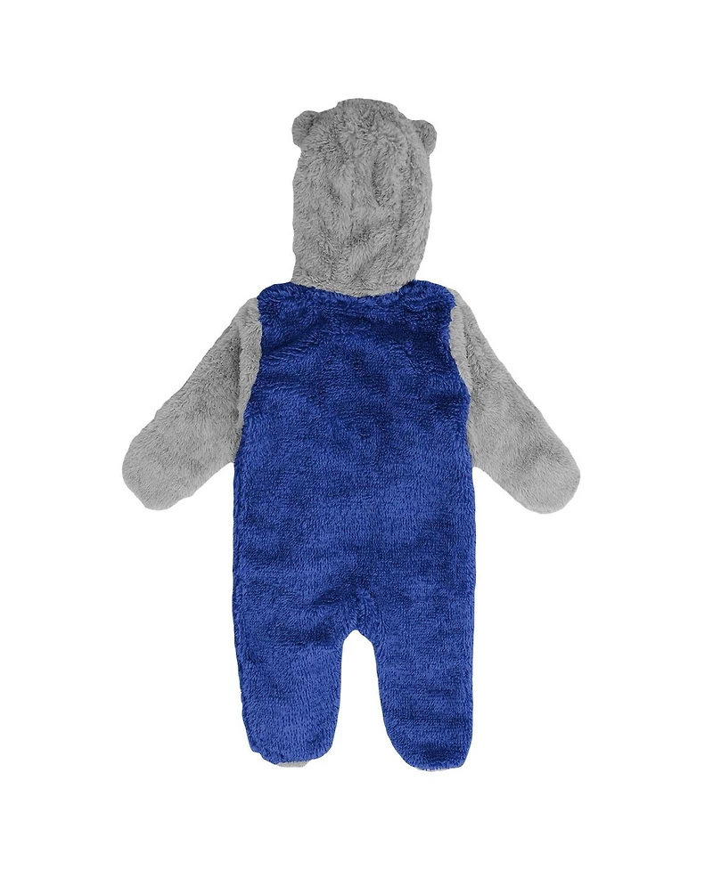 Newborn and Infant Boys Girls Blue St. Louis Blues Game Nap Teddy Fleece Bunting Full-Zip Sleeper