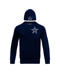 Men's Pro Standard Navy Dallas Cowboys Crew neck Pullover Sweater and Cuffed Knit Hat Box Gift Set