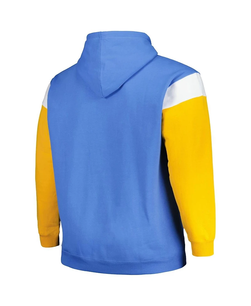 Men's Profile Powder Blue Los Angeles Chargers Big and Tall Trench Battle Pullover Hoodie