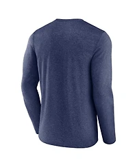 Men's Fanatics Heather Deep Sea Blue Seattle Kraken Long Sleeve T-shirt