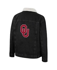Men's Colosseum x Wrangler Charcoal Oklahoma Sooners Western Button-Up Denim Jacket