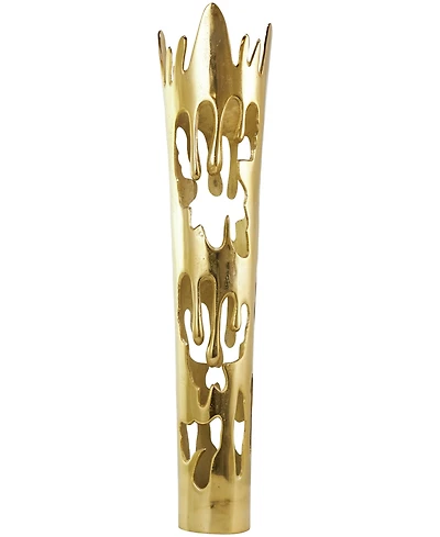 Rosemary Lane Aluminum Drip Vase with Melting Designed Body, 9" x 8" x 31"