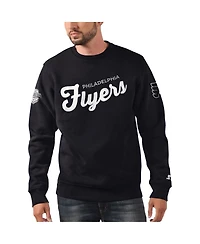 Men's Starter x Nhl Black Ice Philadelphia Flyers Cross Check Pullover Sweatshirt
