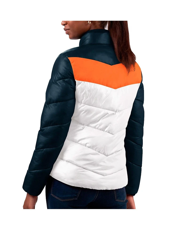 Women's G-iii 4Her by Carl Banks White, Navy Chicago Bears New Star Quilted Full-Zip Jacket