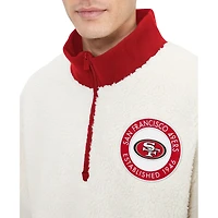 Men's Tommy Hilfiger Cream San Francisco 49ers Jordan Sherpa Quarter-Zip Sweatshirt