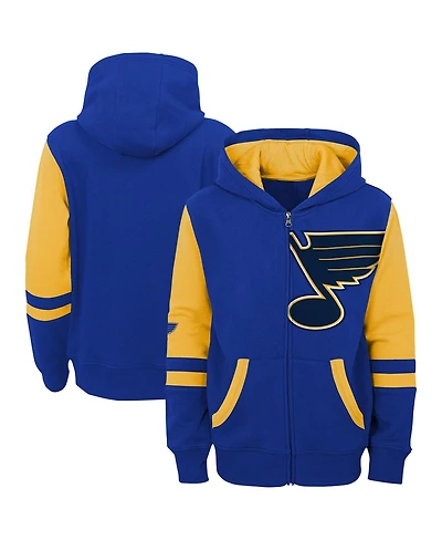 Preschool Boys and Girls Outerstuff Blue St. Louis Blues Face Off Full Zip Hoodie