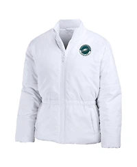 Women's Wear by Erin Andrews White Philadelphia Eagles Packaway Full-Zip Puffer Jacket