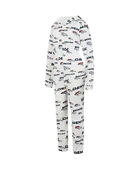 Women's Concepts Sport Cream Denver Broncos Docket Hoodie Full-Zip Union Suit