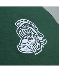 Men's Mitchell & Ness Green Michigan State Spartans Legendary Slub Raglan Long Sleeve T-shirt