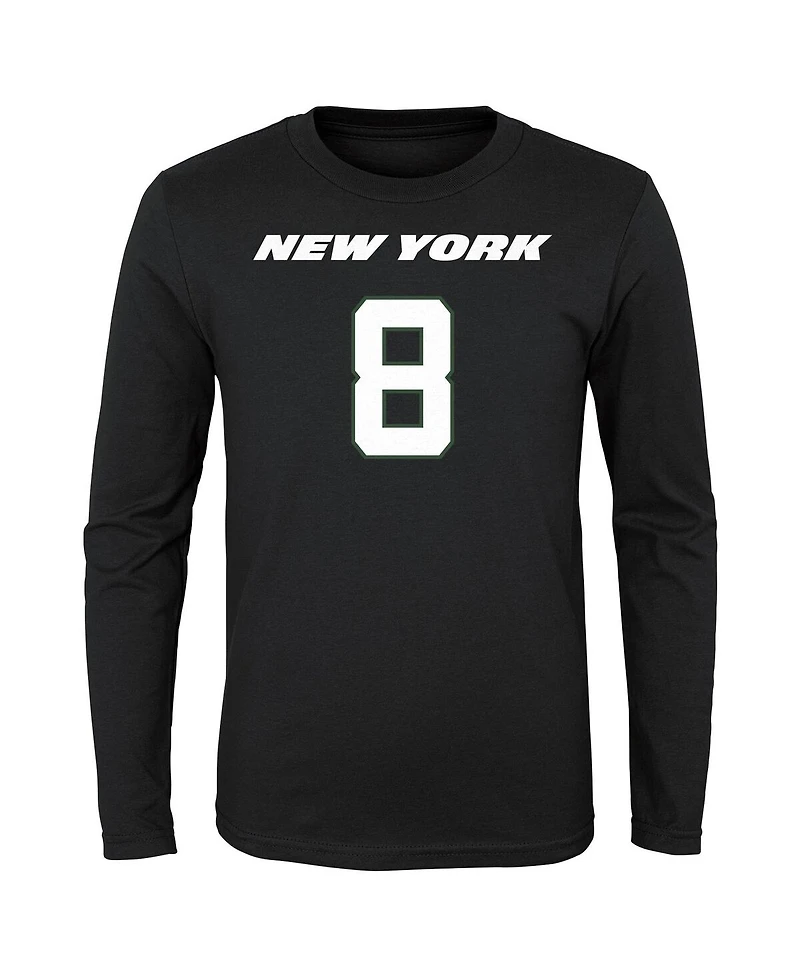 Big Boys Aaron Rodgers Black New York Jets Mainliner Player Name and Number Long Sleeve T-shirt