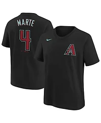 Big Boys Nike Ketel Marte Black Arizona Diamondbacks 2024 Fuse Name and Number T-shirt