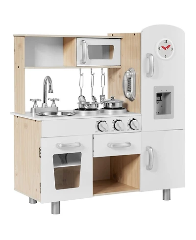 Inolait Sugift Vintage Play Kitchen Pretend Kids Cooking Playset Toys with Water Dispense