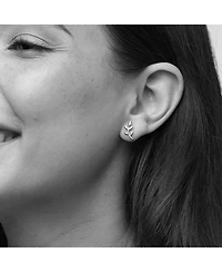 Sterling Silver Olivia Leaf Stud Earrings