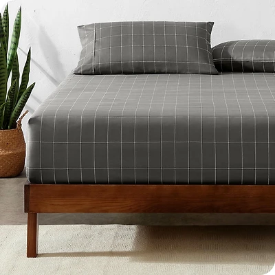 Bare Home Double Brushed Printed Fitted Sheet