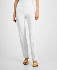I.n.c. International Concepts Women's Tummy-Control Pull-On Straight-Leg Pants, Created for Macy's