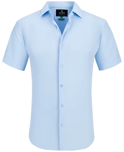 Men's Slim Fit Short Sleeve Performance Button Down Dress Shirt