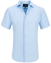 Men's Slim Fit Short Sleeve Performance Button Down Dress Shirt