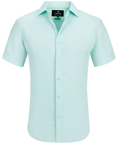 Men's Slim Fit Short Sleeve Performance Button Down Dress Shirt