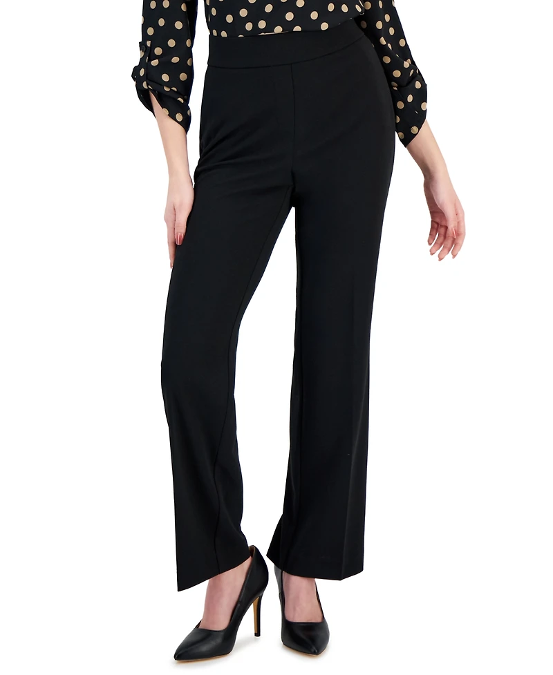 Ak Anne Klein Petite Pull-On Straight-Leg Pants